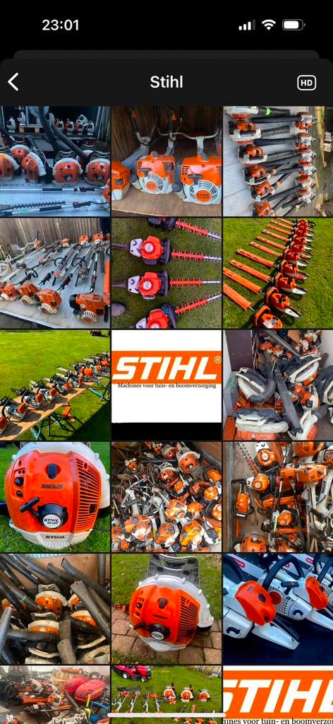 Aankoop / overname van partijen gebruikte Stihl machines, Ophalen
