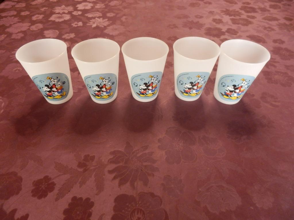 (7)- 5 gobelets mickey bleu - neuf -, Nieuw, Ophalen of Verzenden, Overige stijlen, Overige materialen