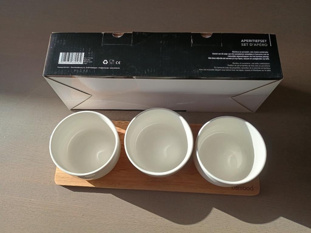 Aperitief set bamboe en porselein, Enlèvement ou Envoi, Porcelaine