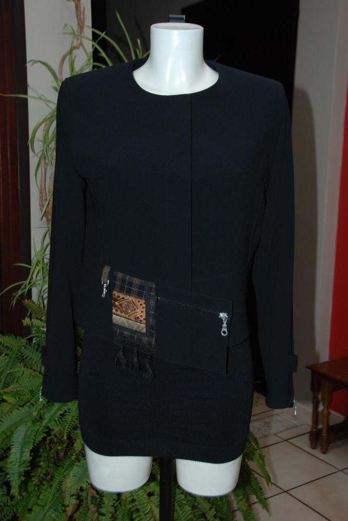 Stijlvolle merkblazerjas "Blauw wit rood" zwart T40 Nieuw, Kleding | Dames, Maat 38/40 (M), Bleu blanc rouge, Zwart, Ophalen of Verzenden