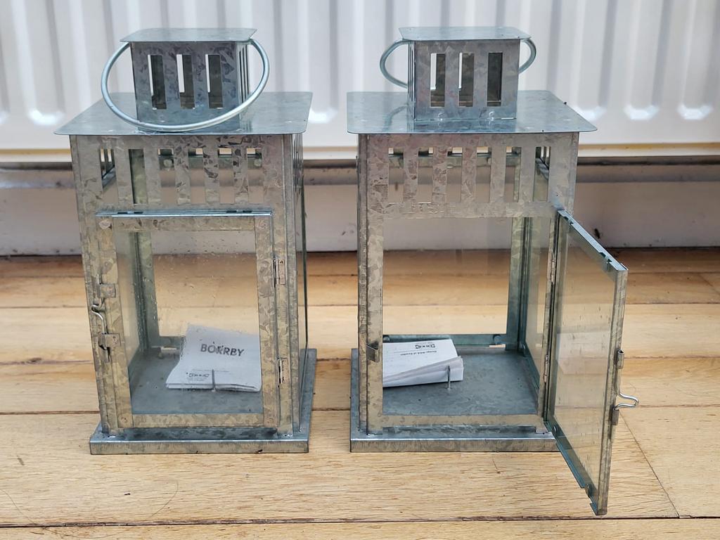 IKEA Borrby - Lot de 2 Lanternes métal, Enlèvement, Comme neuf, Métal