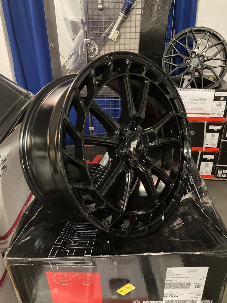 Velgenset JR45 19" 8,5J 5x112 ET45 glossy black NIEUW, Auto-onderdelen, Ophalen of Verzenden, Nieuw, 19 inch, Velg(en)