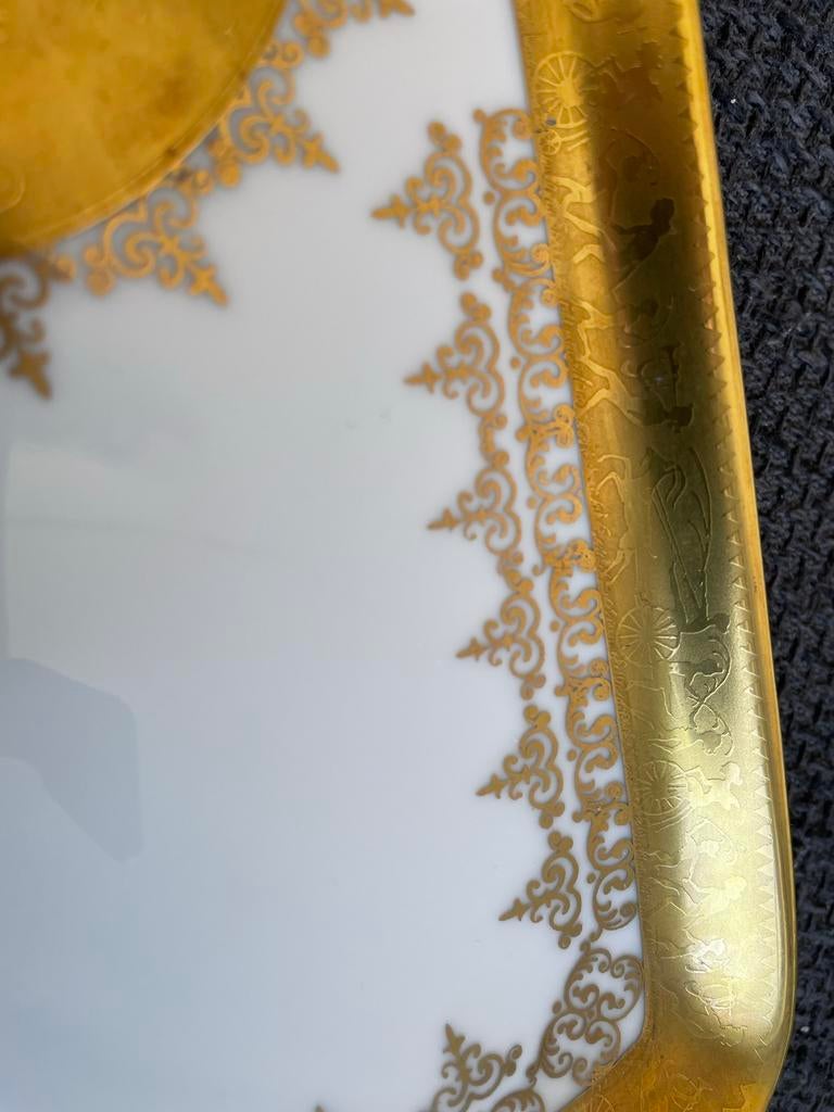 Schaal porselein met decoratie echt goud 24 karaat, Antiek en Kunst, Ophalen
