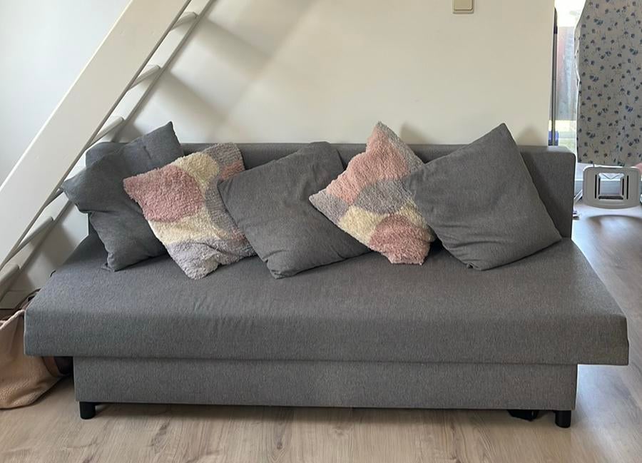 Slaapbank - slaapzetel IKEA, Gris, Comme neuf, 200 cm, Deux personnes