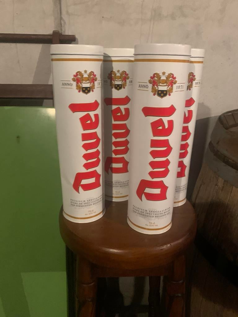 2 blikken Duvel, Verzamelen, Ophalen, Zo goed als nieuw, Overige typen, Duvel