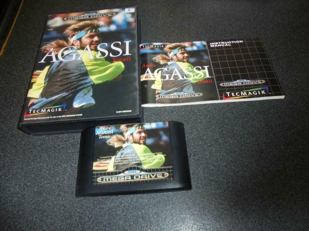 Sega Mega Drive Andre Agassi Tennis (orig-compleet), Ophalen of Verzenden, Gebruikt, Mega Drive