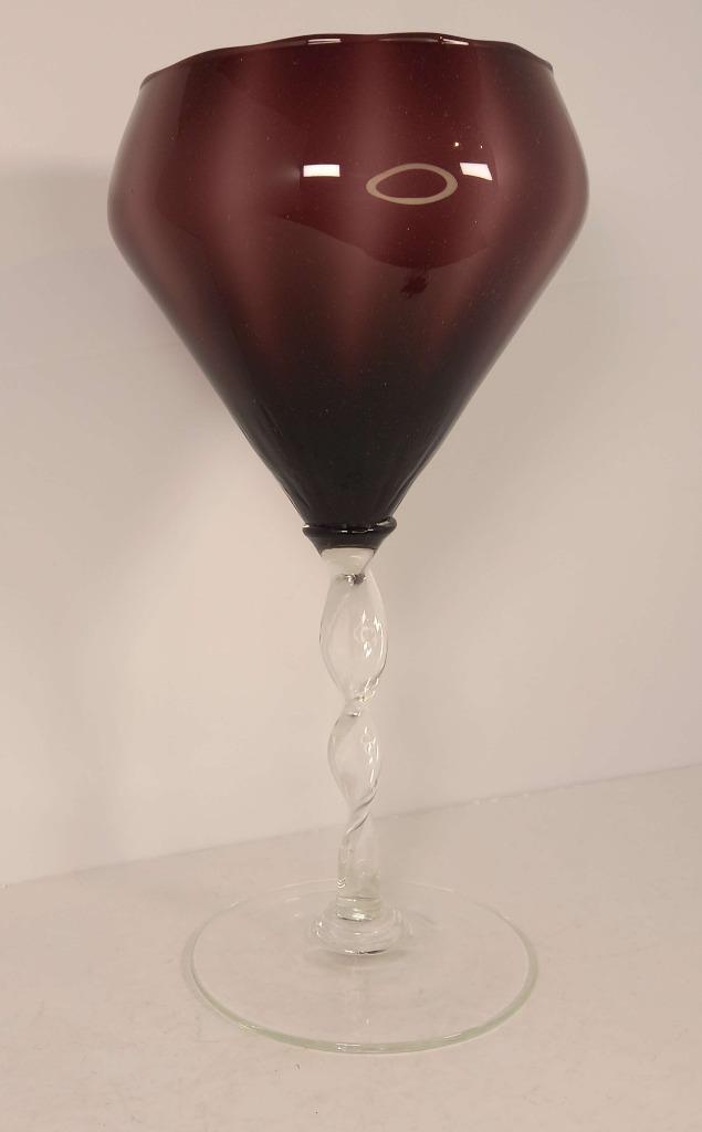 Grand Vase en forme de verre à vin - pâte de verre, Ophalen of Verzenden