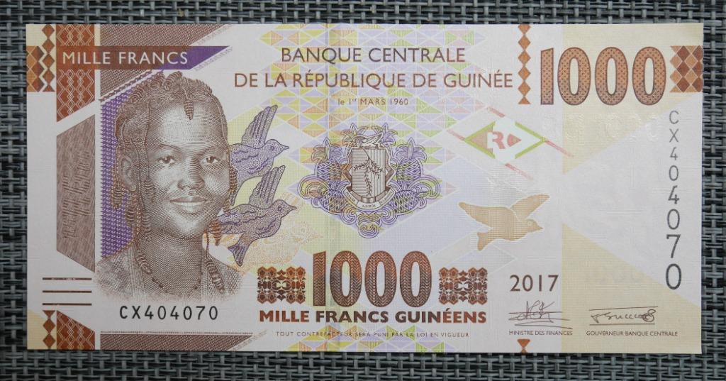Bankbiljet 1000 Frank Guinee 2017 UNC, Ophalen of Verzenden, Overige landen, Setje