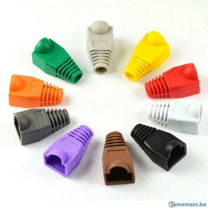 10x RJ45 Bottes Connecteurs Protecteur couleur, Neuf