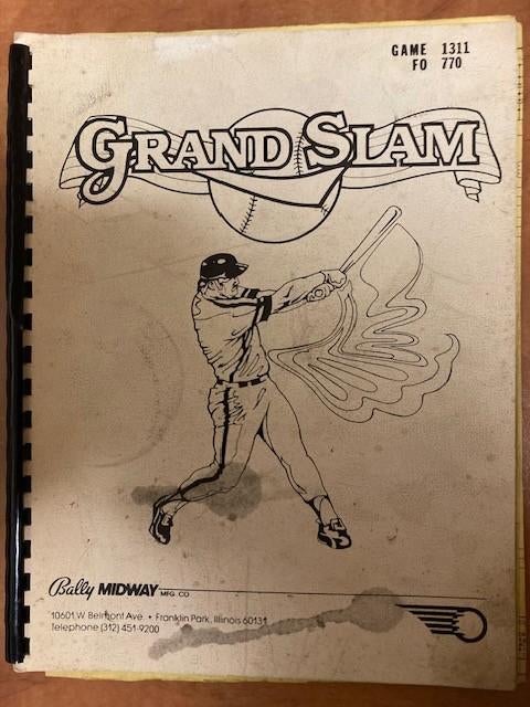 BALLY MIDWAY GRAND SLAM MANUAL, Verzamelen, Elektronisch, Bally, Ophalen of Verzenden, Zo goed als nieuw