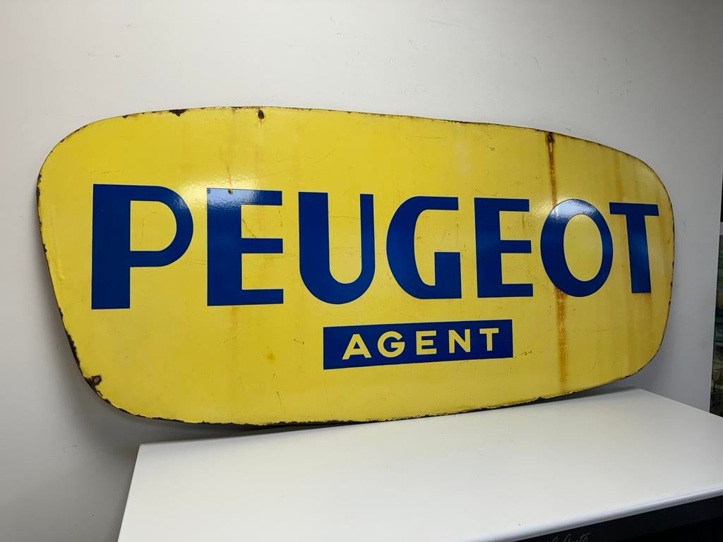 Enseigne publicitaire émaillée PEUGEOT XL, Enlèvement ou Envoi, Utilisé, Panneau publicitaire