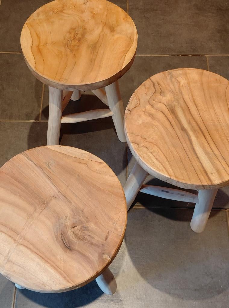 Tabouret en bois de teck, Enlèvement ou Envoi, Neuf