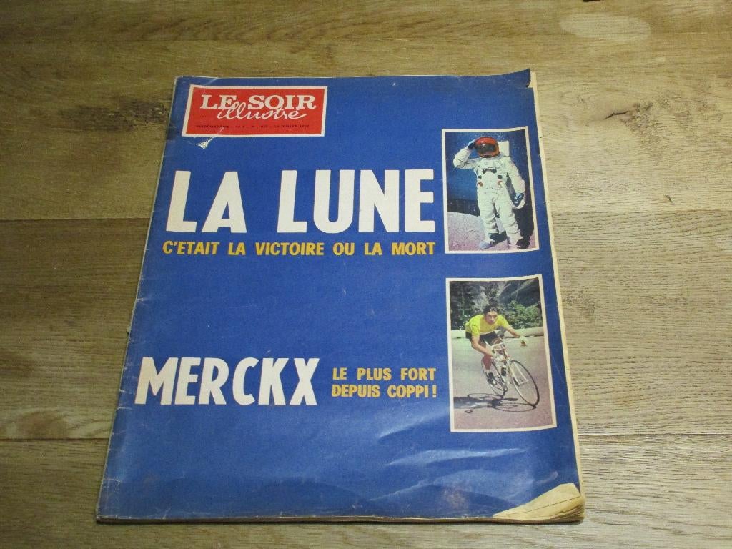 TIJDSCHRIFT LE SOIR ILLUSTRE 1969 LANDING MAAN MERCKX TOUR, Boeken, Ophalen of Verzenden, Gelezen, Overige typen