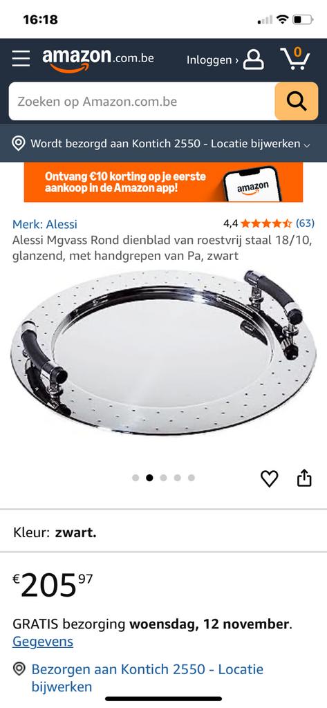 Dienblad alessi, Ophalen, Gebruikt
