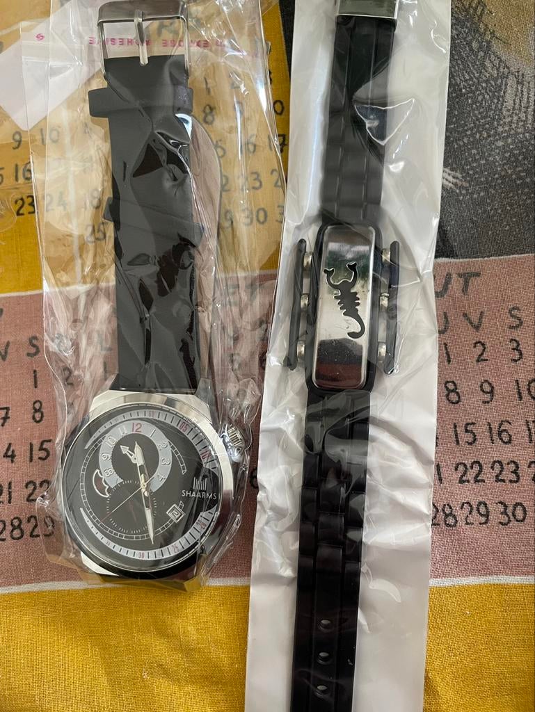 Nieuw schorpioen horloge en armband, Leer