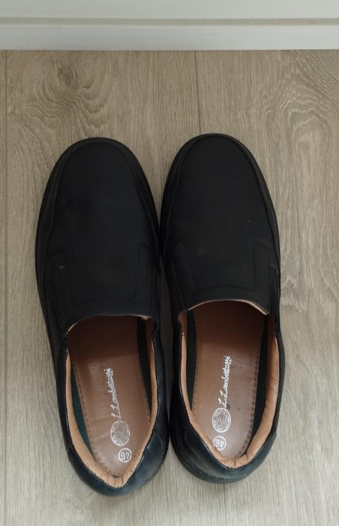 Nieuwe comfortabele lederen herenschoenen maat 46, Ophalen, Nieuw, Zwart
