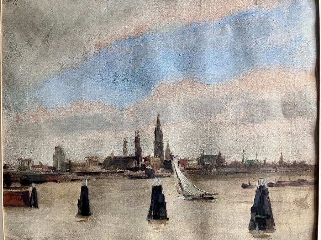 schilderij Lode Sebregts (1906-2002) Antwerpen, Antiek en Kunst, Ophalen of Verzenden