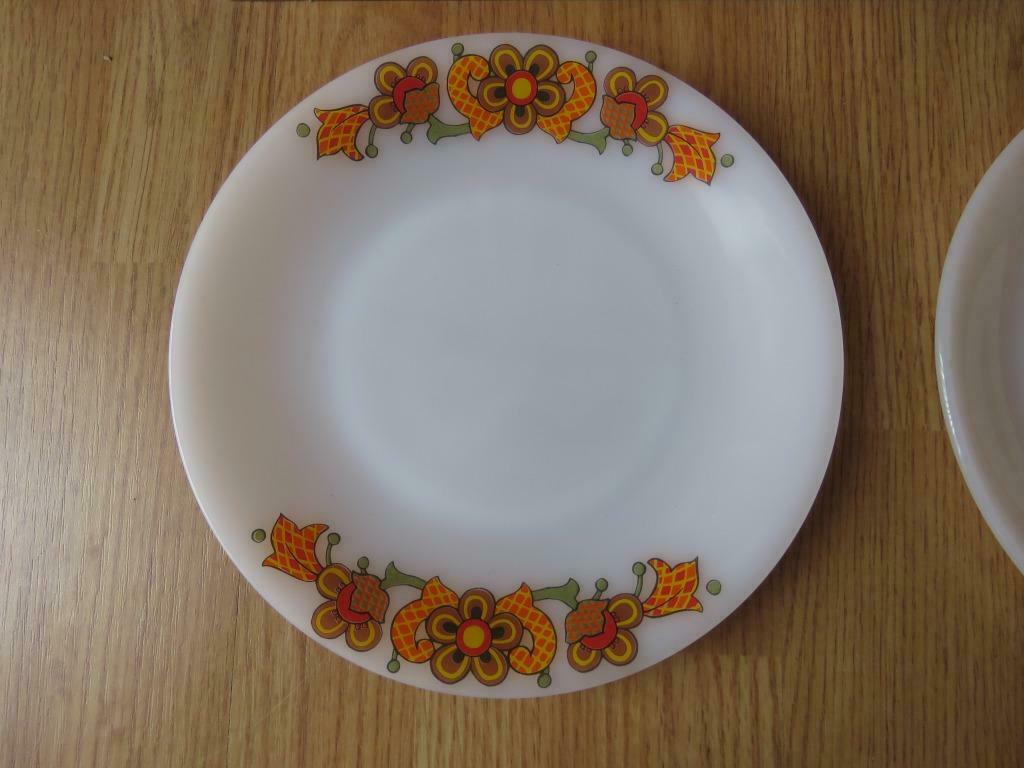 vintage 4 assiettes avec motifs floral Schott Mainz