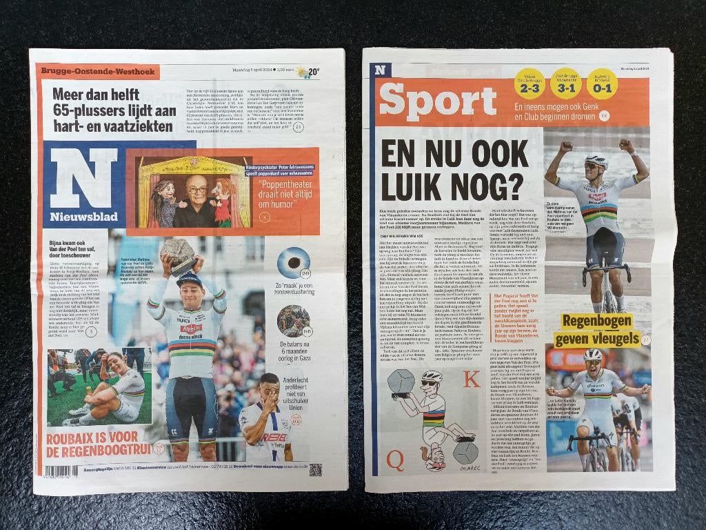 Mathieu van der Poel - Parijs-Roubaix 2024, Verzenden, Zo goed als nieuw, Krant