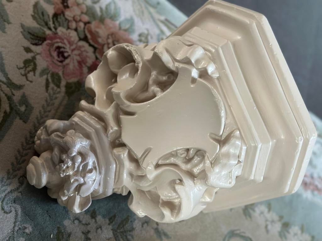 Zware decoratieve wandconsole in gips – klassiek model, Antiek en Kunst, Curiosa en Brocante, Ophalen of Verzenden