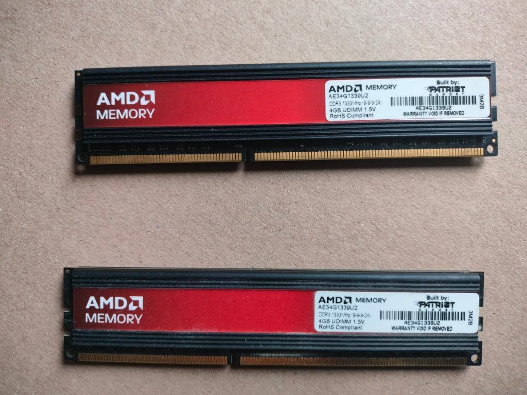 AMD 2x4 GB DDR3-1600 Entertainment Edition RAM, Computers en Software, RAM geheugen, Gebruikt, DDR3, Ophalen of Verzenden, Desktop