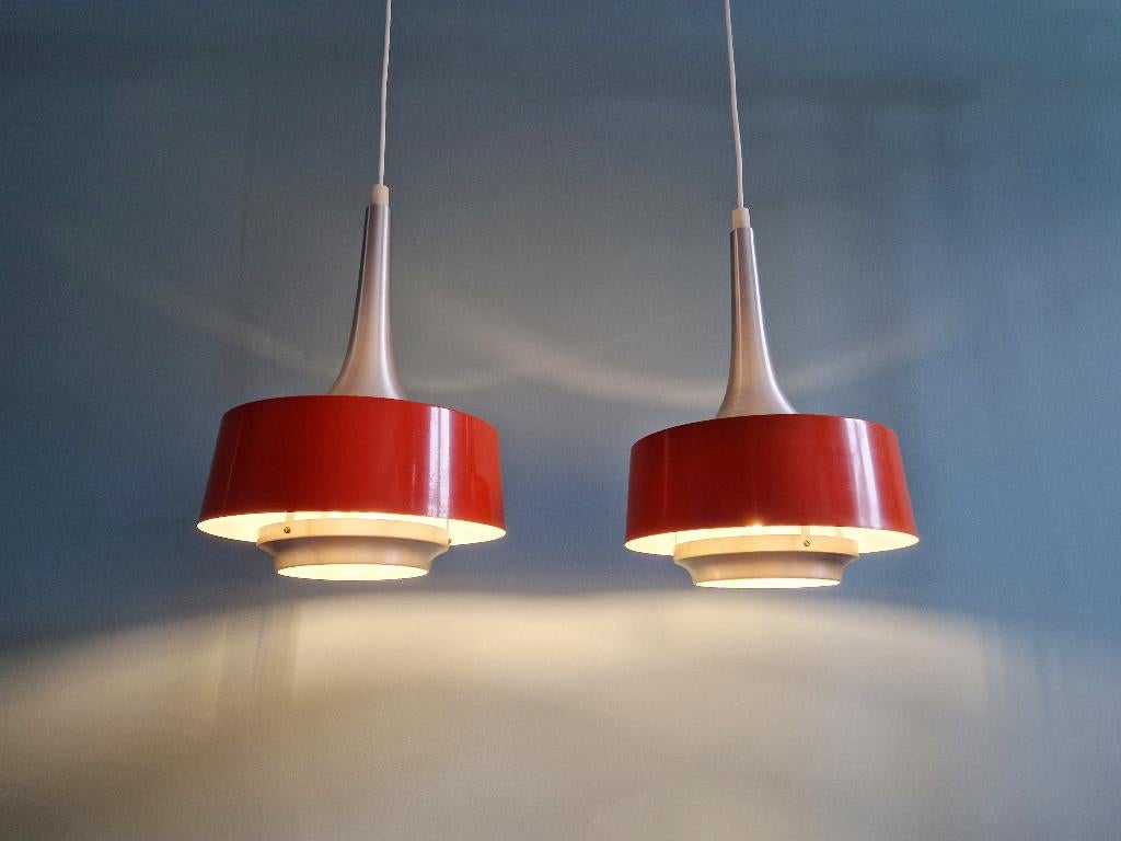 Paar Scandinavische hangers van geborsteld aluminium, Ophalen of Verzenden