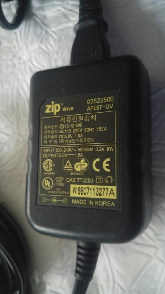 Chargeur lader zip drive AP05F-UV 5v 1a 8w dc 5.45 mm corea, Enlèvement ou Envoi, Comme neuf