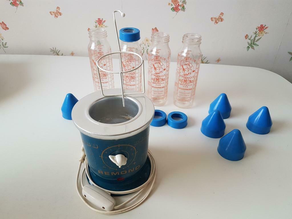 4 Baby flessen en flessenwarmer Bibo Choff Remond, Ophalen of Verzenden, Gebruikt, Flessen- of potjesverwarmer