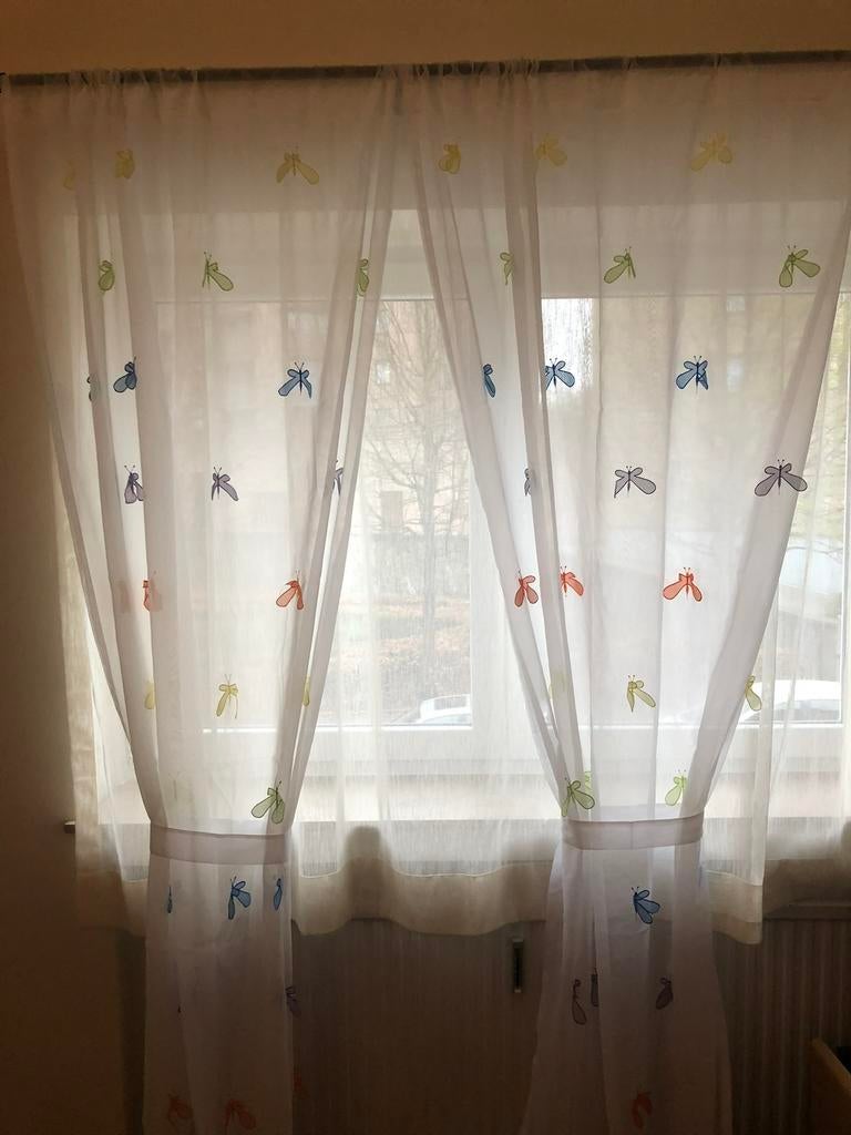 Rideau avec motif papillon 120cmx265cm (x 2), Neuf, 100 à 150 cm, Enlèvement, 200 cm ou plus