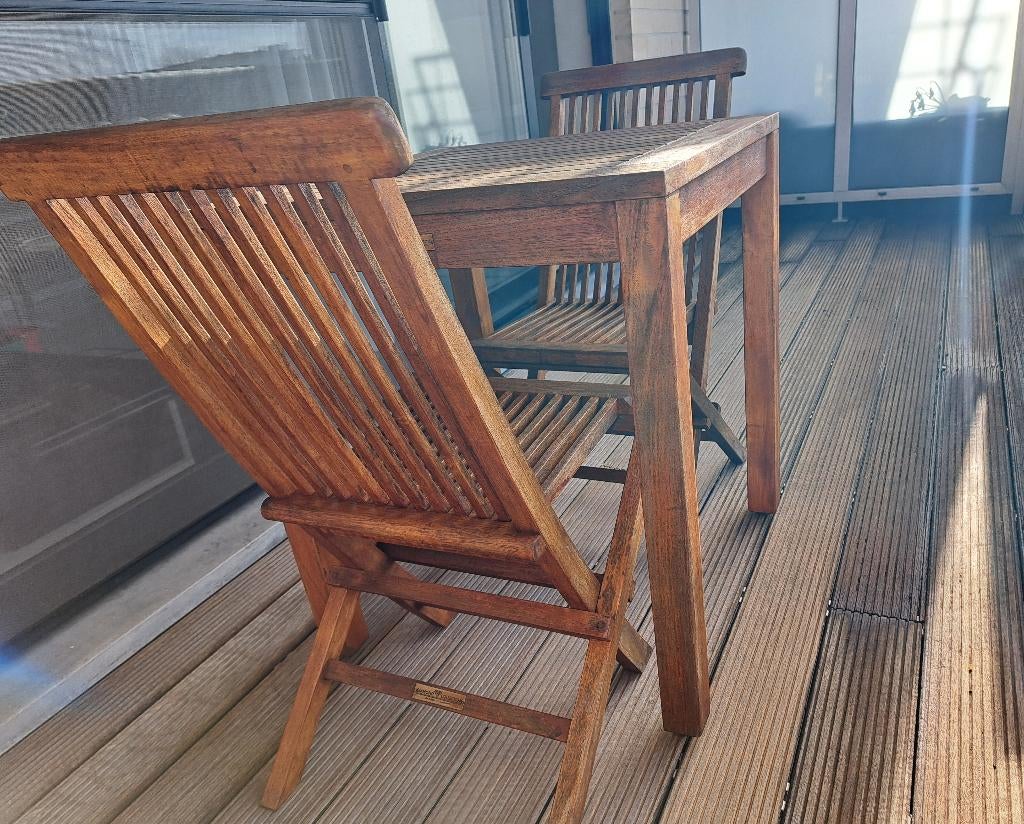 hoog kwalitatieve 4-delige teak tuinset, Gebruikt, Bijzettafel, Teakhout, Tuinset
