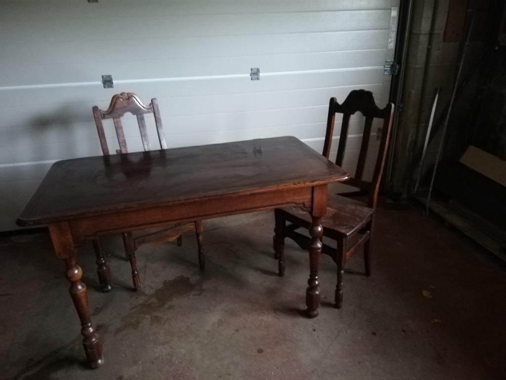 4 chaises anciennes en bois noble, Quatre personnes, Enlèvement, Utilisé, Chêne
