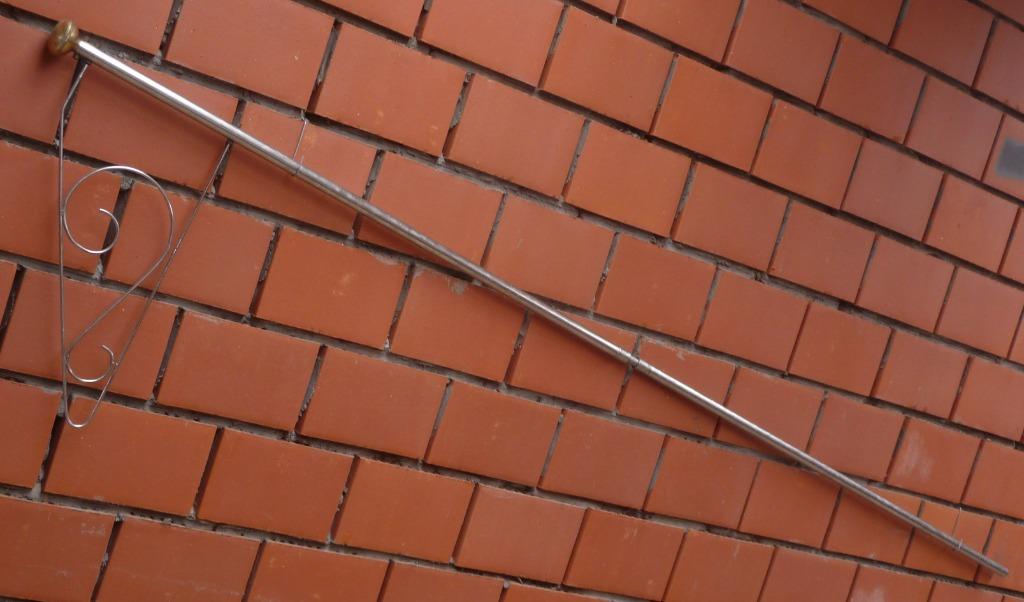 Vlaggenstandard vlaggenmast inox met sierstuk, Ophalen, Gebruikt