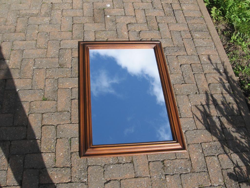 Grand miroir avec cadre en bois., Enlèvement