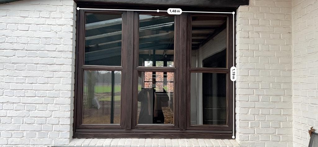 10 ramen in hout (afzelia) dubbele beglazing, Ophalen, Zo goed als nieuw, Hout, Raamkozijn