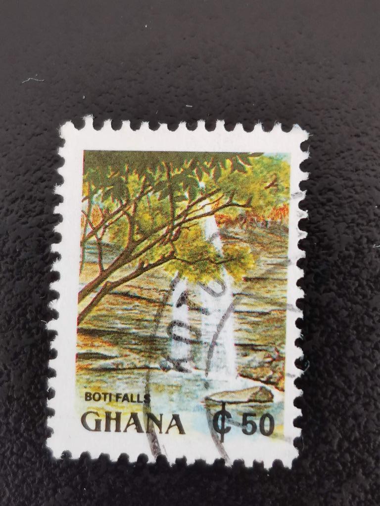 Ghana 1991 - cascade, Enlèvement ou Envoi, Affranchi