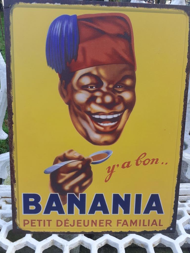 Enseigne , plaque en métal publicitaire banania, Enlèvement ou Envoi, Comme neuf, Panneau publicitaire