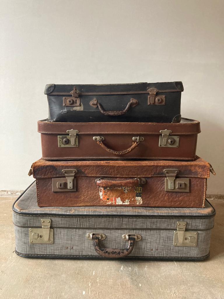 Vintage retro reiskoffers/valiezen, Antiek en Kunst, Ophalen