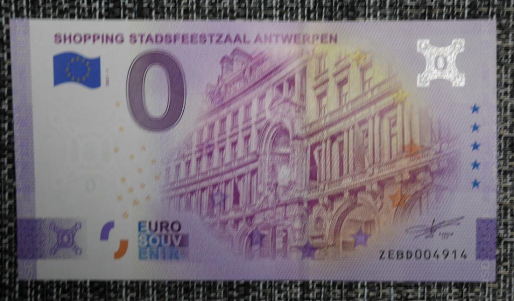 Billet 0 euro Belgique UNC 2021-1Stadsfeestzaal-Antwerpen, Envoi, Belgique