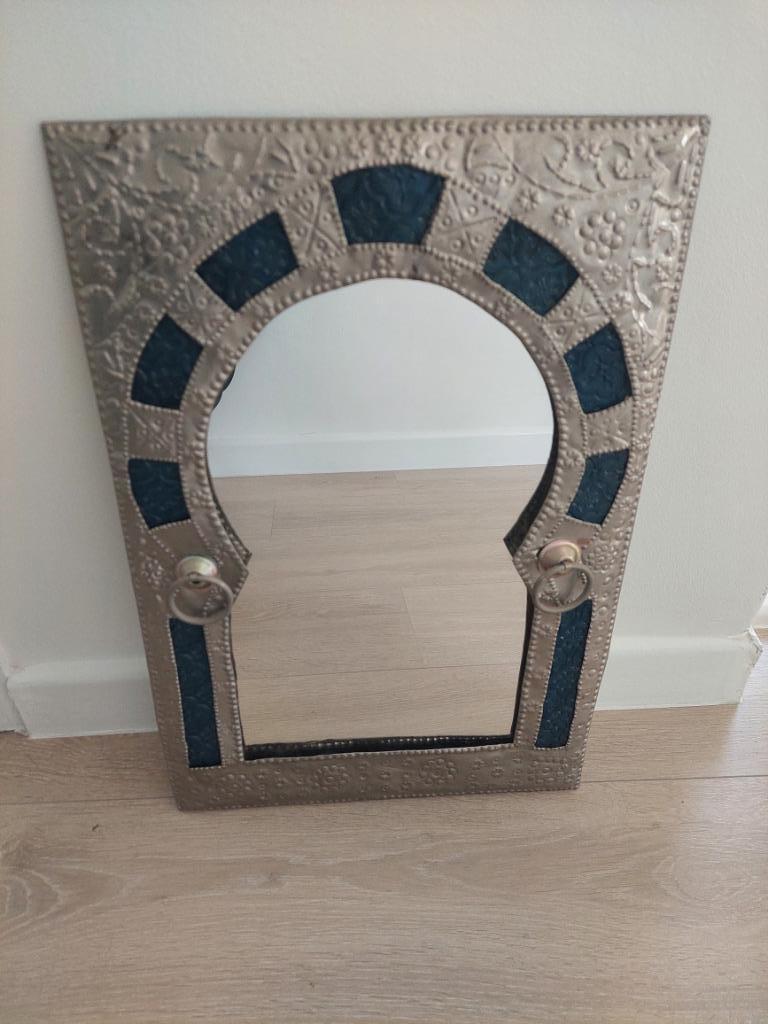 Oosterse spiegel, Huis en Inrichting, Woonaccessoires | Spiegels, Ophalen, Minder dan 50 cm, Gebruikt, Minder dan 100 cm