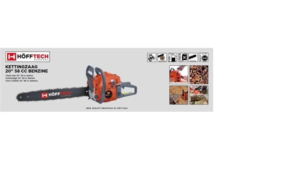 kettingzaag 58cc met 50cm blad, Ophalen of Verzenden, Nieuw, Kettingzaag, Hofftech