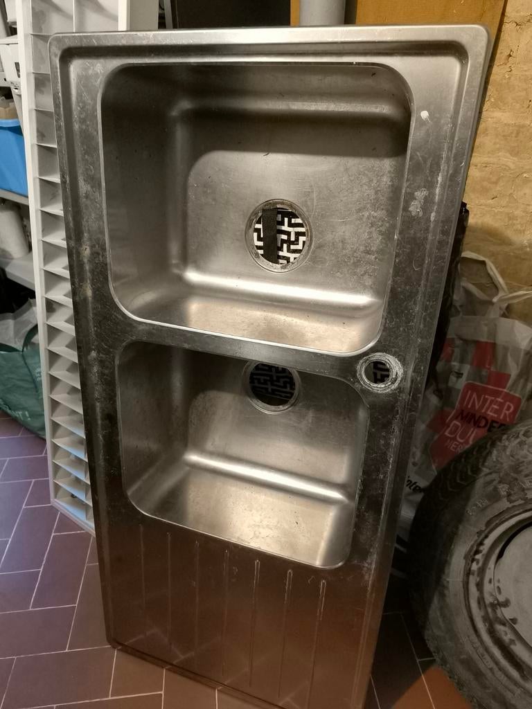 Évier d'inox double, Enlèvement ou Envoi, Utilisé