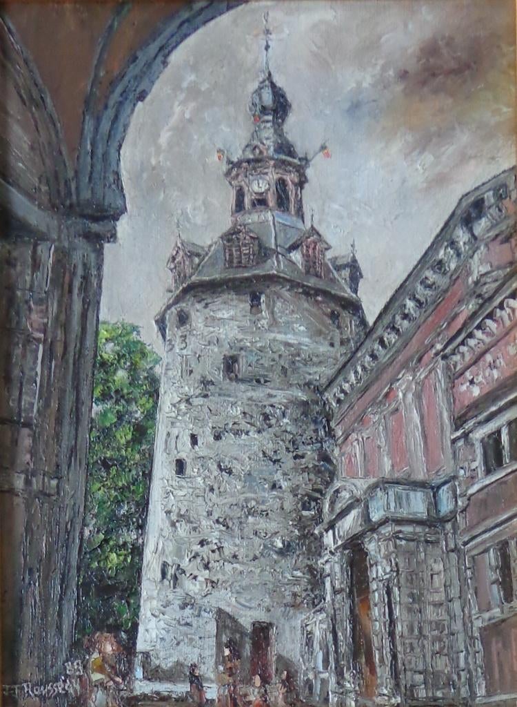 JEAN-JACQUES ROUSSEAU / BEFFROI NAMUR / OLIEVERF / 49x39cm, Antiquités & Art, Enlèvement ou Envoi