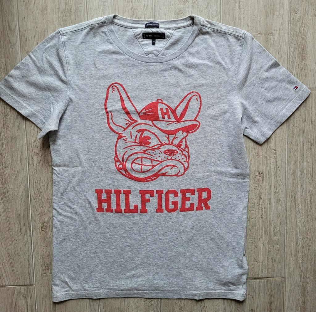 T-shirt gris - Tommy Hilfiger - taille 176 (COMME NEUF), Garçon, Enlèvement ou Envoi, Chemise ou À manches longues, Comme neuf
