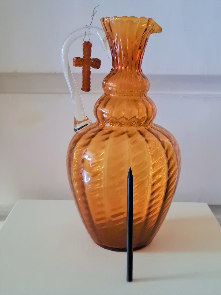 Murano Lavorato a mano vintage amber karaf, Antiek en Kunst, Ophalen of Verzenden
