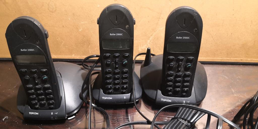 topcom butler 2500c DECT - 3 handsets draadloze telefoon, Télécoms, Enlèvement ou Envoi, Utilisé, 3 combinés