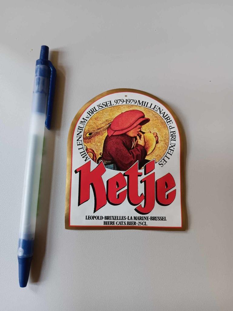 Bieretiket Ketje La Marine Neder Over Heembeek, Verzamelen, Ophalen of Verzenden, Gebruikt, Overige typen