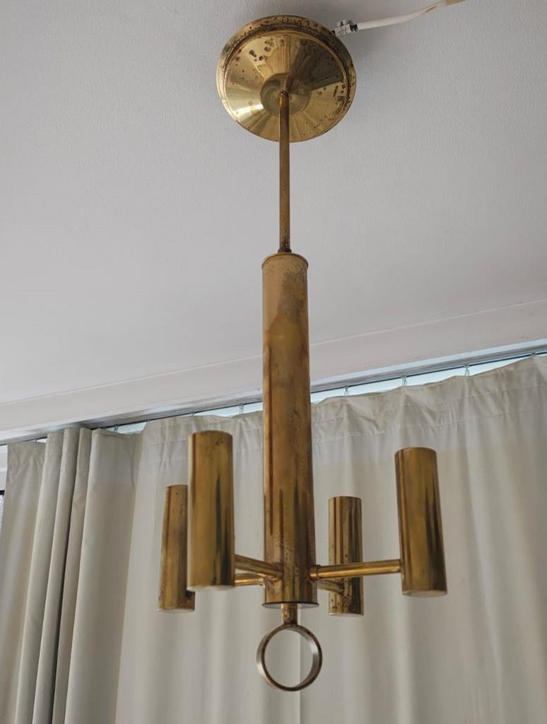 Vintage Gaetano Sciolari koperen hangkroonluchter uit de jar, Huis en Inrichting, Ophalen, Zo goed als nieuw