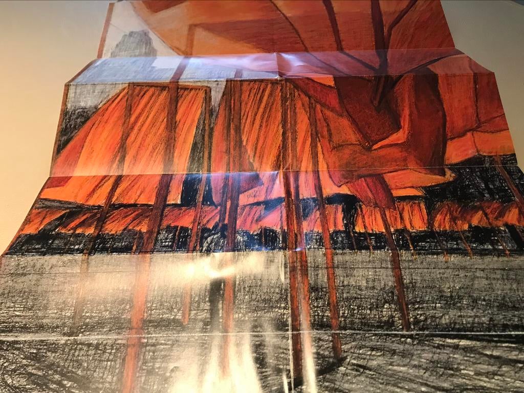 Christo poster 25x50cm, Ophalen of Verzenden, Zo goed als nieuw, Beeldhouwkunst