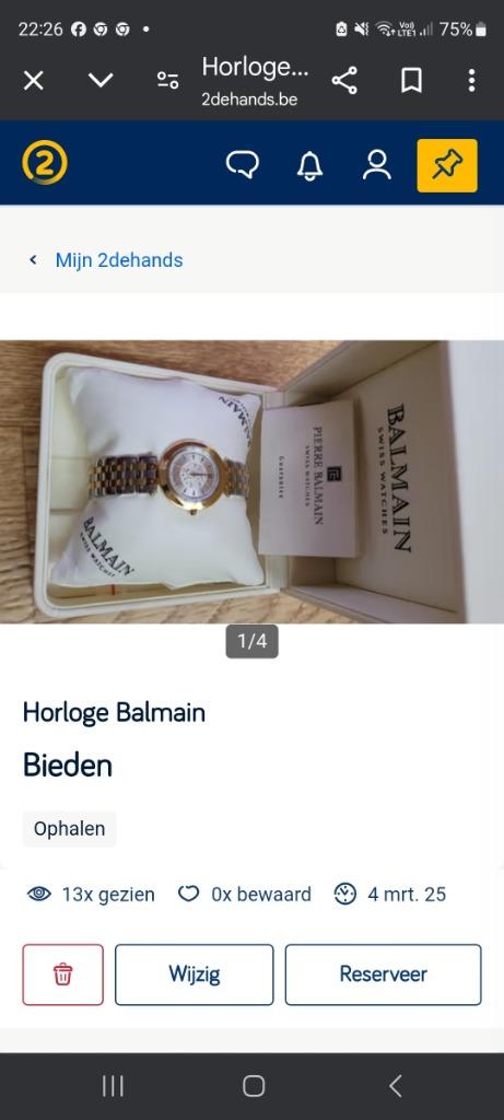 Horloge Balmain, Ophalen, Zo goed als nieuw, Polshorloge, Overige merken