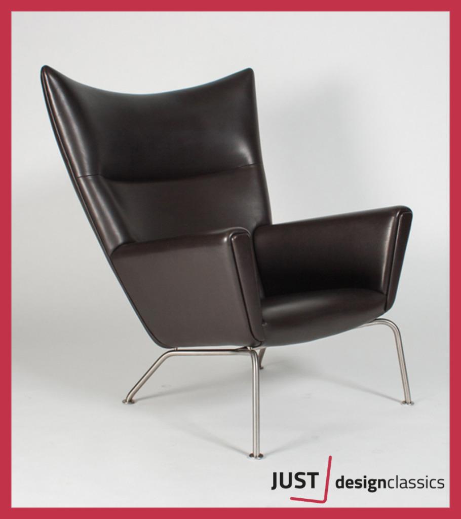 Wing Chair Hans J. Wegner Carl Hansen & Son Bruin Leder, Huis en Inrichting, Ophalen